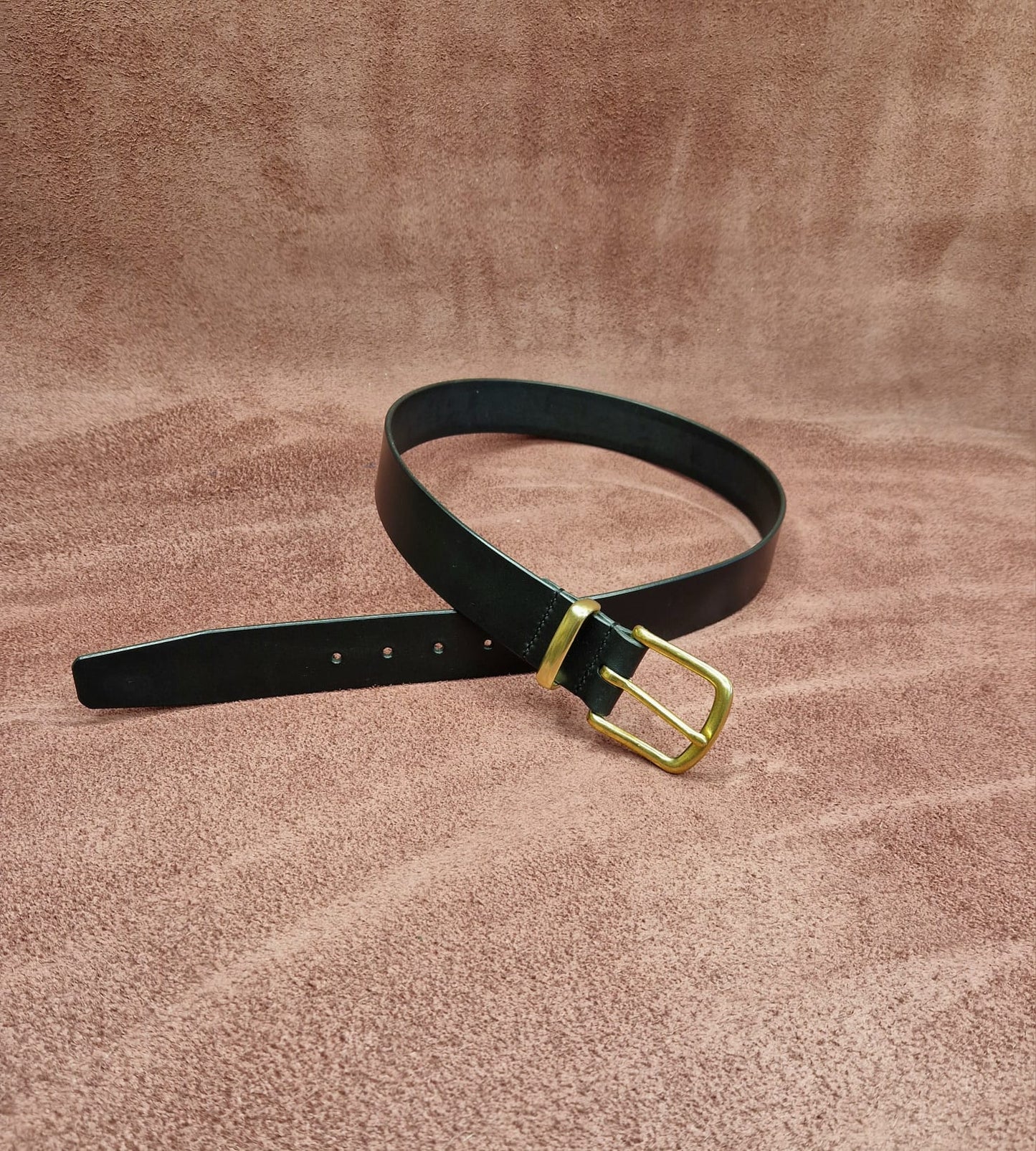 Bridle Leather Belt- Solid Brass