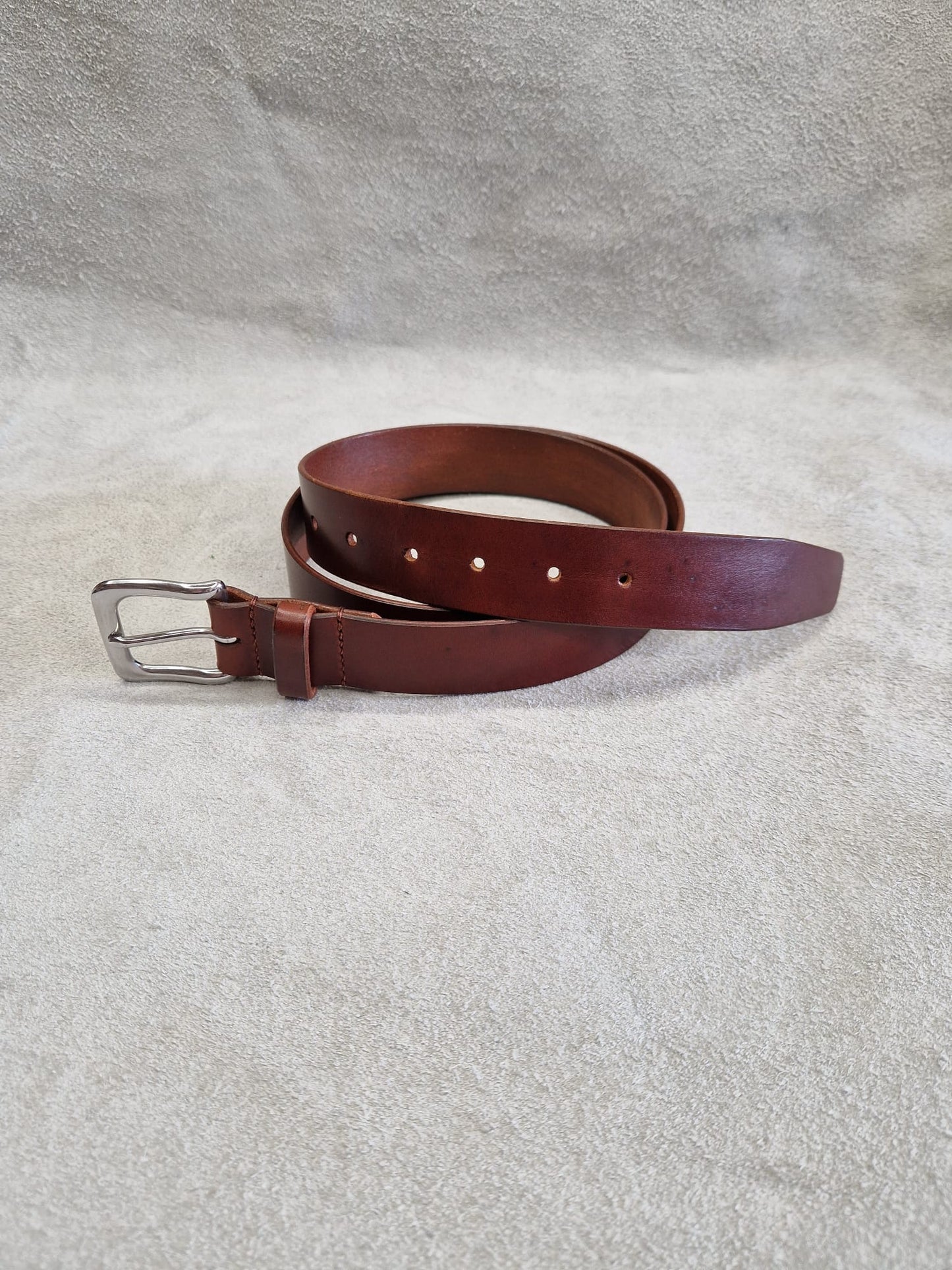 Bridle Leather Belt- Silver Plated