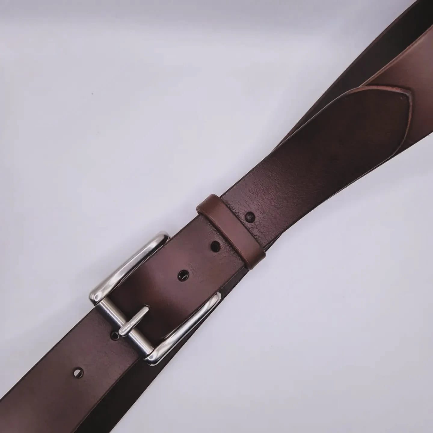 Bridle Leather Belt- Silver Plated