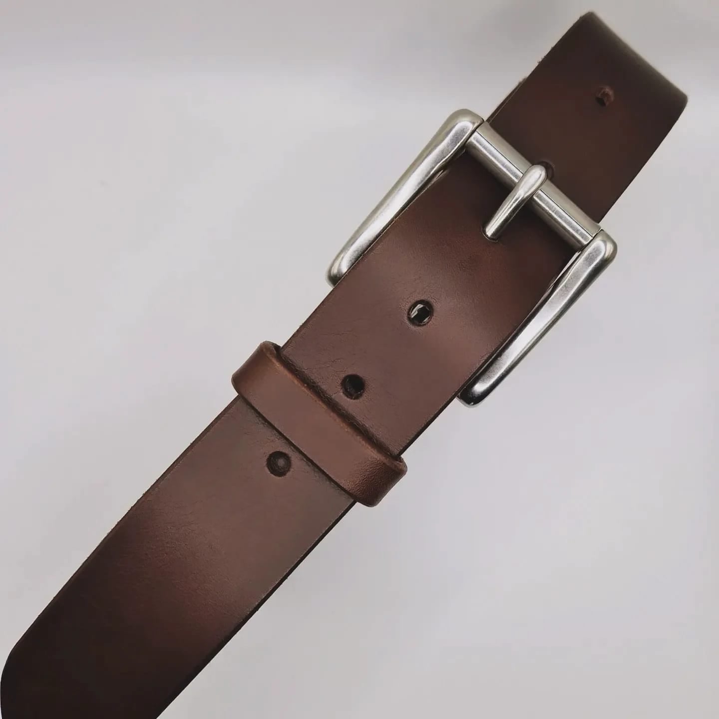 Bridle Leather Belt- Silver Plated