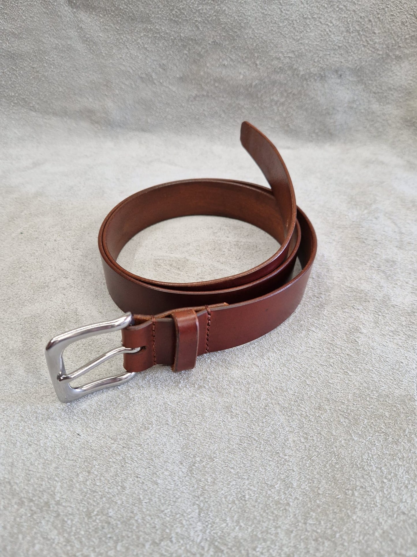 Bridle Leather Belt- Silver Plated