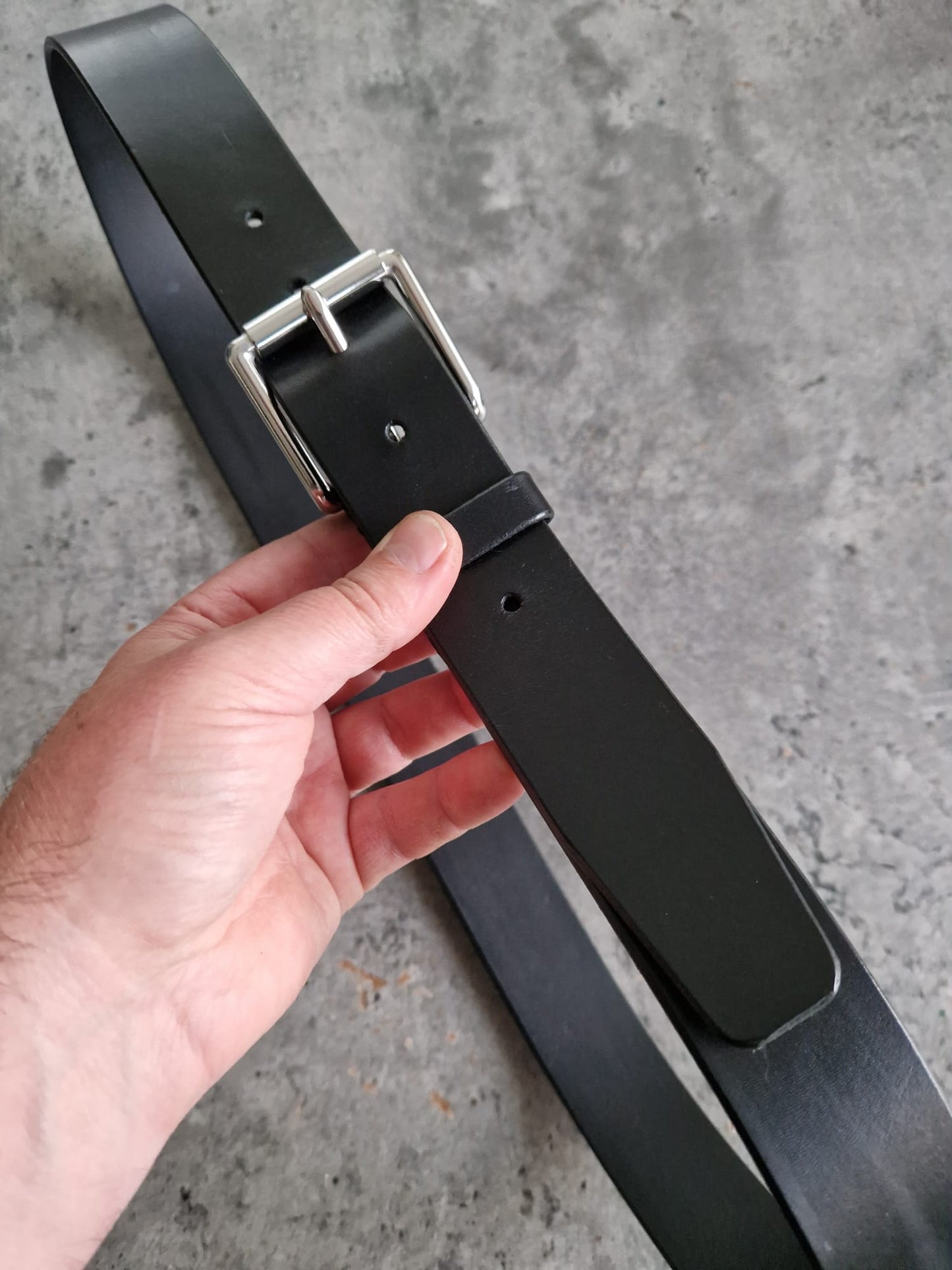 Bridle Leather Belt- Silver Plated